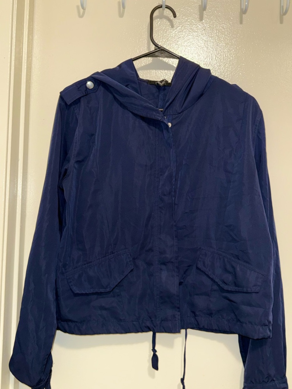 Forever 21 Navy Hooded Windbreaker Jacket